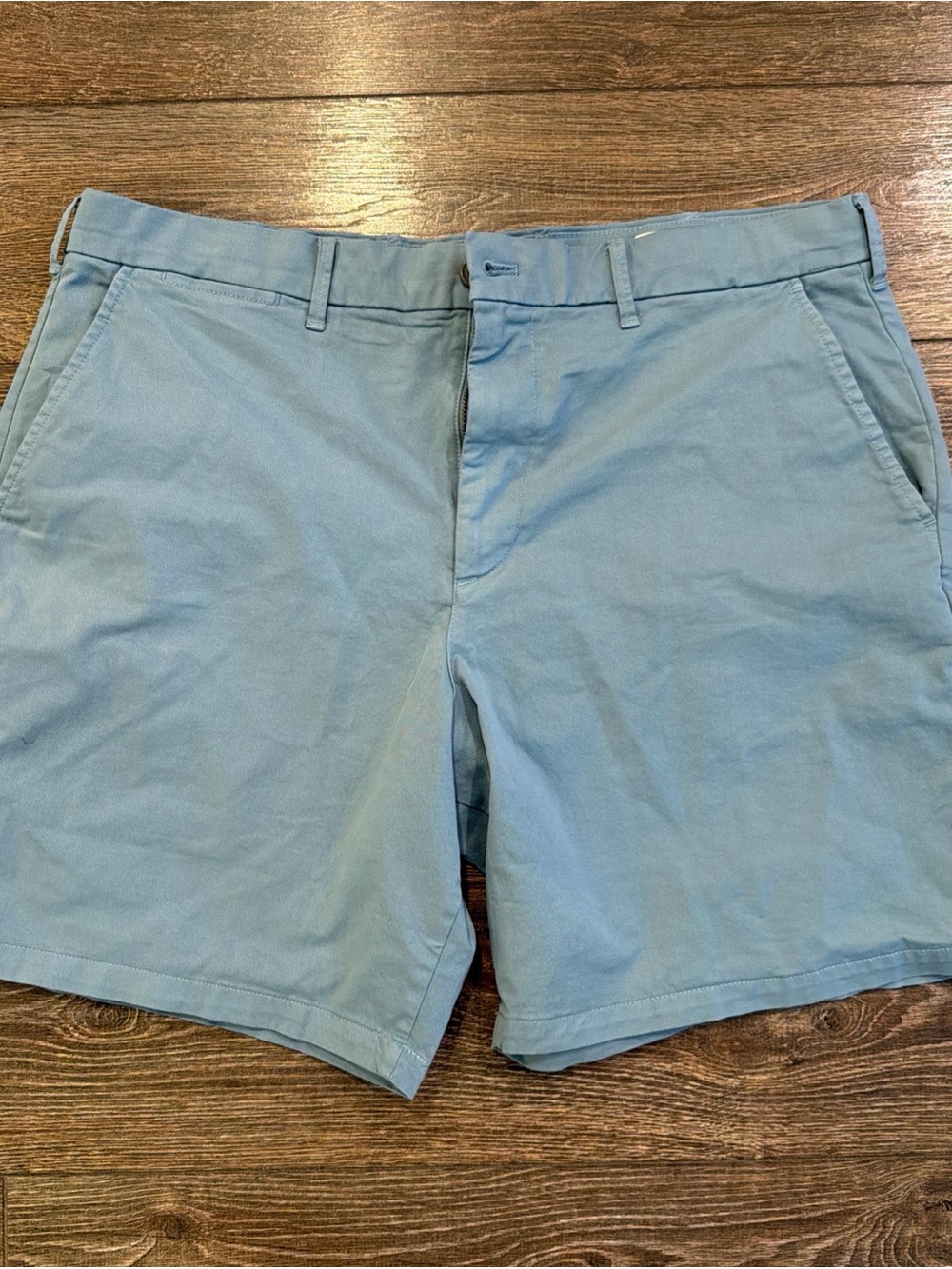 GAP Light Blue Men's Flat-Front Cotton Shorts